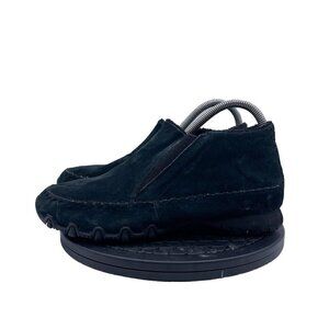 Skechers Boots Womens 8 Bikers Sneakers Ankle Bootie Slip On 49403 Black Suede